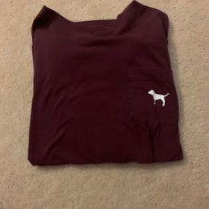 burgundy long sleeve top